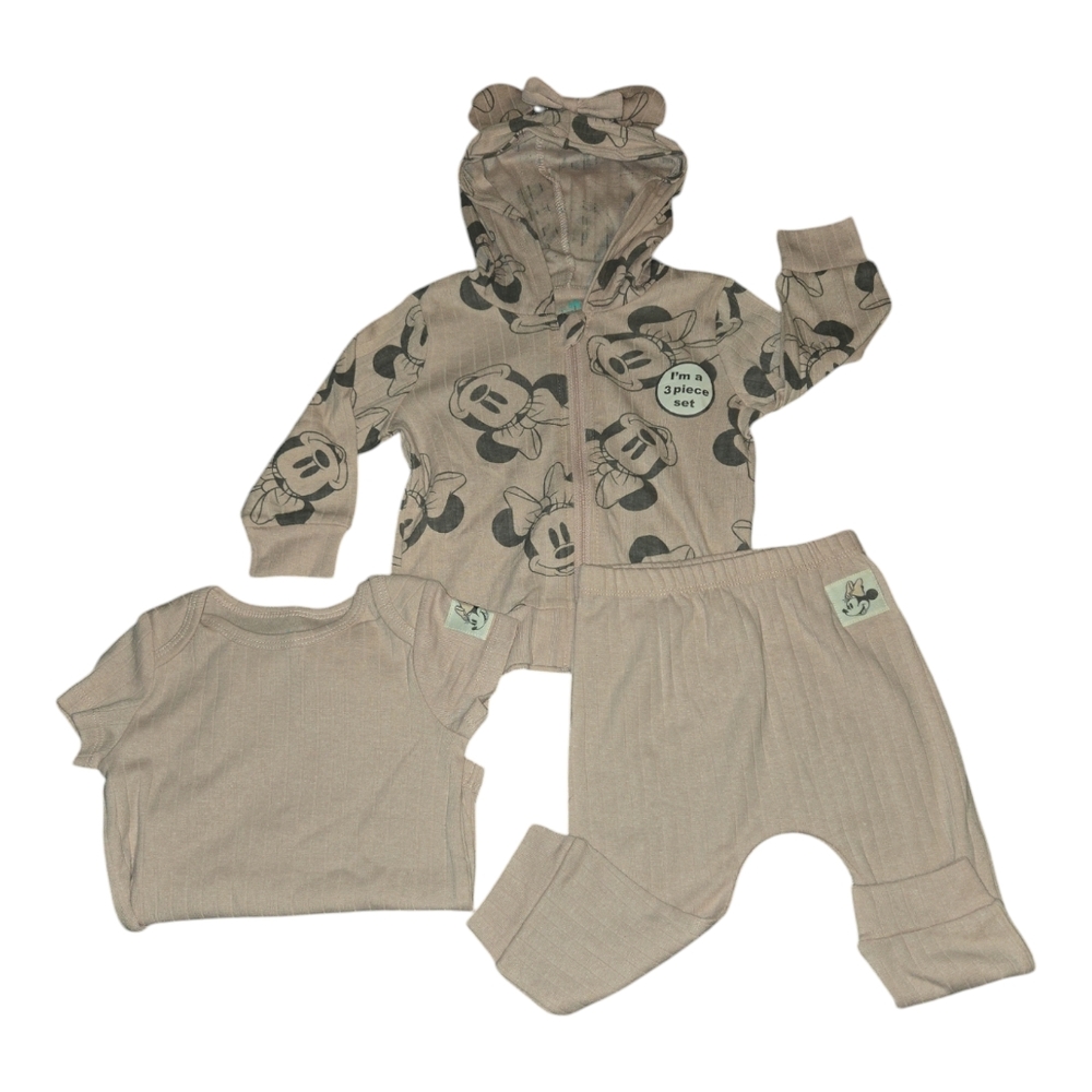 Disney Mickey Mouse Baby Outfit Set - Light Pink/Beige Color